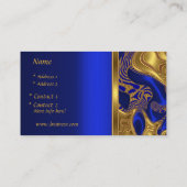 Visitekaartje Elegant Exotisch Blauw Goud Abstract (Achterkant)