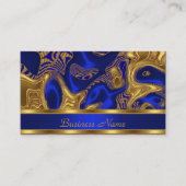 Visitekaartje Elegant Exotisch Blauw Goud Abstract (Voorkant)