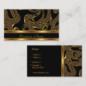 Visitekaartje Elegant Exotisch Zwart Goud Abstract (Voorkant / Achterkant)