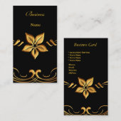 Visitekaartje Elegant Geel Goud Zwart (Voorkant / Achterkant)