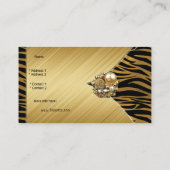 Visitekaartje Elegant Gold Jewel Black Animal (Achterkant)
