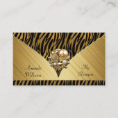 Visitekaartje Elegant Gold Jewel Black Animal (Voorkant)