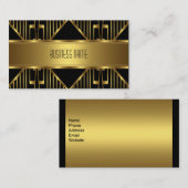 Visitekaartje Elegant goud op zwart (Voorkant / Achterkant)