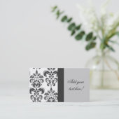 Visitekaartje Elegant Grey Damask Pattern (Staand voorkant)