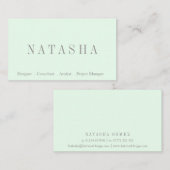 Visitekaartje Elegant grijs en groen lettertype (Voorkant / Achterkant)