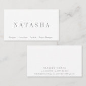 Visitekaartje Elegant grijs- en witlettertype (Voorkant / Achterkant)