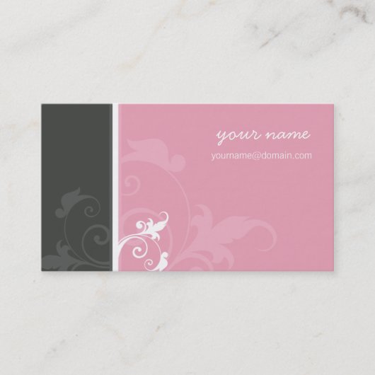 VISITEKAARTJE Elegant Organic Verve Pink Grey (Voorkant)