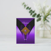 Visitekaartje Elegant Paarse gouden juweel (Staand voorkant)