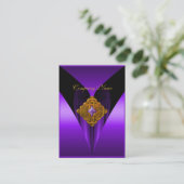 Visitekaartje Elegant Paarse gouden juweel (Staand voorkant)