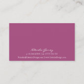 Visitekaartje Elegant Plum en White Script Font (Achterkant)