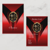 Visitekaartje Elegant Rood Zwart Goud Juweel (Voorkant / Achterkant)