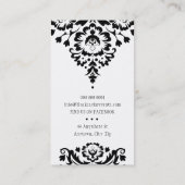 VISITEKAARTJE Elegant Stijlvol Damask Zwart Wit (Achterkant)