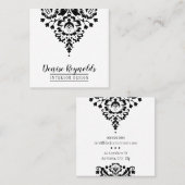 VISITEKAARTJE Elegant Stijlvol Damask Zwart Wit (Voorkant / Achterkant)
