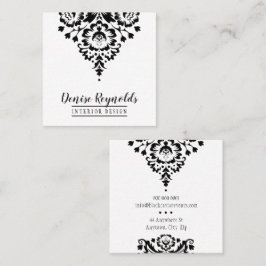 VISITEKAARTJE Elegant Stijlvol Damask Zwart Wit