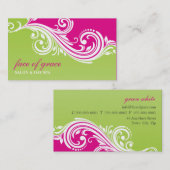 VISITEKAARTJE Elegant Stijlvolle Swirl Roze limoen (Voorkant / Achterkant)
