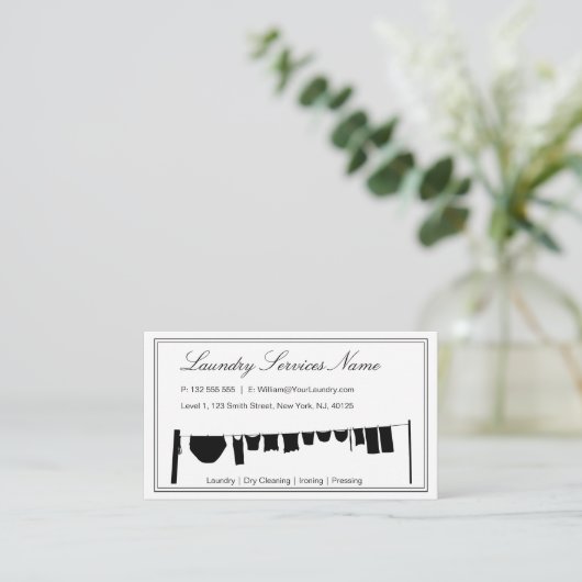 Visitekaartje Elegant Two Tone Laundry Services (Staand voorkant)