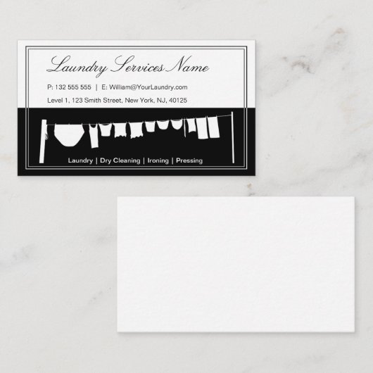 Visitekaartje Elegant Two Tone Laundry Services (Voorkant / Achterkant)