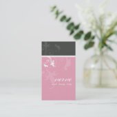 VISITEKAARTJE Elegant Verve Bladerdeeg Roze Grijs (Staand voorkant)