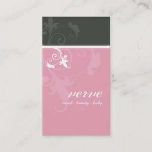 VISITEKAARTJE Elegant Verve Bladerdeeg Roze Grijs