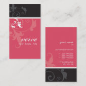 VISITEKAARTJE Elegant Verve Bladerdek Zwart Koraal (Voorkant / Achterkant)