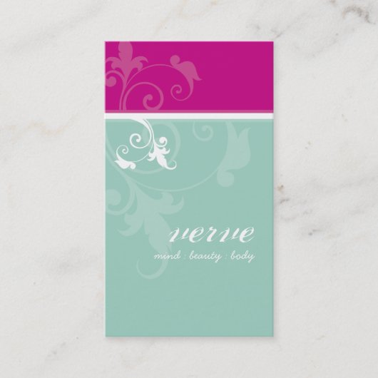 VISITEKAARTJE Elegant Verve Roze Mint Groen (Voorkant)