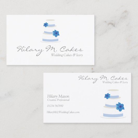 Visitekaartje Elegant Wedding Cake Designer (Voorkant / Achterkant)