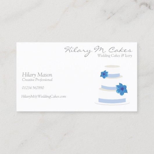 Visitekaartje Elegant Wedding Cake Designer (Achterkant)