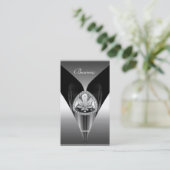 Visitekaartje Elegant Zilver Zwart Chrome Elite 2a (Staand voorkant)