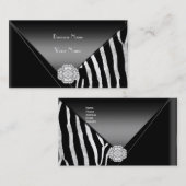 Visitekaartje Elegant Zwart Diamond Jewel (Voorkant / Achterkant)