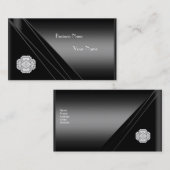 Visitekaartje Elegant Zwart Diamond Jewel (Voorkant / Achterkant)