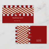 Visitekaartje Elegante Art Deco Rood Wit Streep (Voorkant / Achterkant)