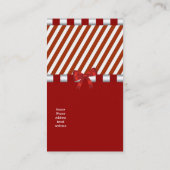 Visitekaartje Elegante Art Deco Rood Wit Streep (Achterkant)