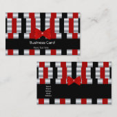 Visitekaartje Elegante Art Deco Rood Zilveren Blin (Voorkant / Achterkant)