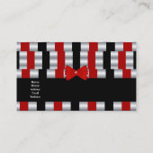 Visitekaartje Elegante Art Deco Rood Zilveren Blin (Achterkant)