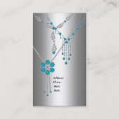Visitekaartje Elegante Blauwe Juwelen op Zilver (Achterkant)