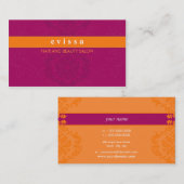 VISITEKAARTJE Elegante Finesse Hot Pink sinaasappe (Voorkant / Achterkant)