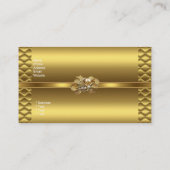 Visitekaartje Elegante Gold BowsTile Trim Jewel (Achterkant)