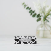 Visitekaartje Elegante Koe Print Metaal Skinny (Staand voorkant)