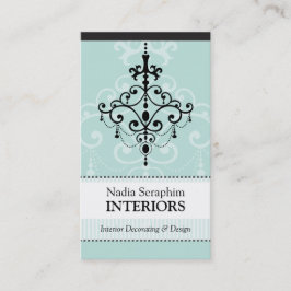 VISITEKAARTJE elegante kroonluchter zwart bord mun