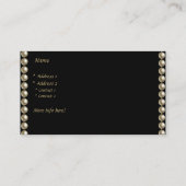 Visitekaartje Elegante Parels op Zwart (Achterkant)