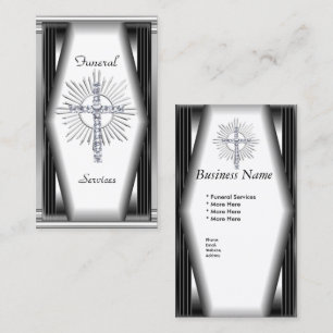 Visitekaartje Elegante Rouwdienst Chrome Elit