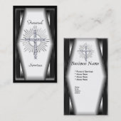 Visitekaartje Elegante Rouwdienst Chrome Elit (Voorkant / Achterkant)