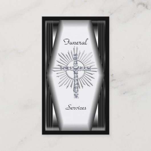 Visitekaartje Elegante Rouwdienst Chrome Elit (Voorkant)