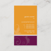 VISITEKAARTJE Elegante Verve gebladerte oranje pru (Achterkant)