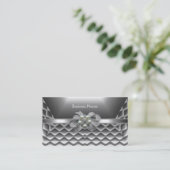 Visitekaartje Elegante Zilveren Doos Bogen Juweel (Staand voorkant)