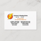 Visitekaartje Elektrische en leidinggevende werken (Voorkant)