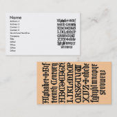 Visitekaartje Engelse Gothic Letters (Voorkant / Achterkant)