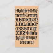 Visitekaartje Engelse Gothic Letters (Achterkant)