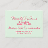 Visitekaartje Engelse thea Rooms (Achterkant)