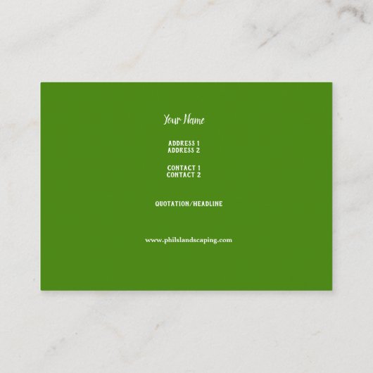 Visitekaartje Engelse tuin Landscaping (Achterkant)